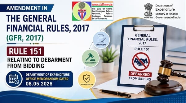 Amendment in the General Financial Rules, 2017 (GFR, 2017) – Rule 151 relating to Debarment from bidding: DoE O.M. Amendment in the General Financial Rules, 2017 (GFR, 2017) – Rule 151 relating to Debarment from bidding: DoE O.M.