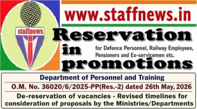 De-reservation of vacancies - Revised timelines for consideration of proposals by the Ministries/Departments - DoP&T O.M. 1 de-reservation-of-vacancies-revised-timelines