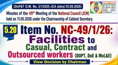 Facilities to Casual, Contract and Outsourced workers - Agenda Item No. NC-49/1/26 - 49th NC (JCM) Meeting 1 facilities-to-casual-contract-and-outsourced-workers