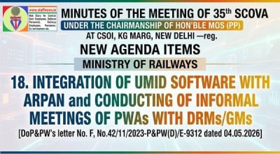 Integration of UMID software with ARPAN and conducting of informal meetings of PWAs with DRMs/GMs: 35th SCOVA Discussion 1 integration-of-umid-software-with-arpan