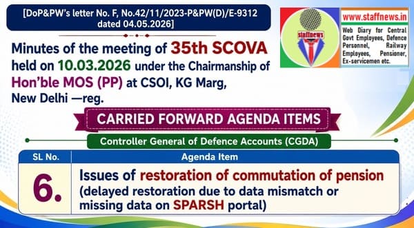 Issues of restoration of commutation of pension due to data mismatch or missing data: 35th SCOVA discussion Issues of restoration of commutation of pension due to data mismatch or missing data: 35th SCOVA discussion