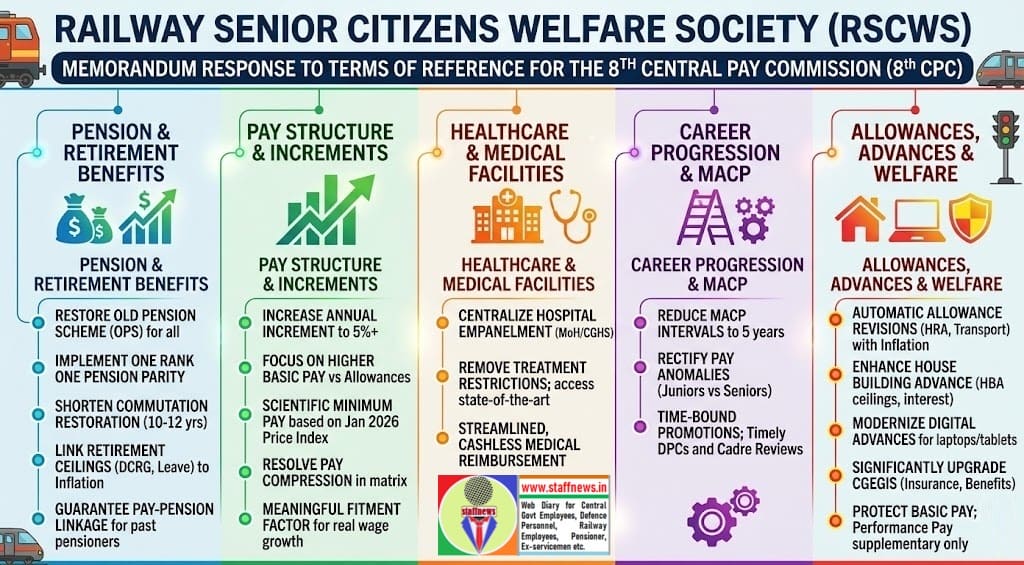 Memorandum to the 8th CPC by Railway Senior Citizens Welfare Society (RSCWS): Pensioners’ Perspectives & Demands Memorandum to the 8th CPC by Railway Senior Citizens Welfare Society (RSCWS): Pensioners’ Perspectives & Demands