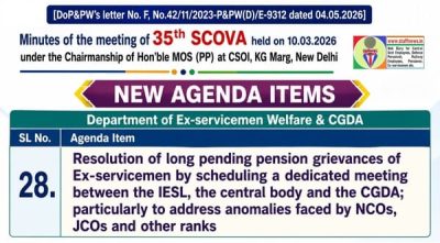 Proposed meeting with IESL and CGDA to resolve ex-servicemen pension anomalies for NCOs, JCOs, other ranks.: 35th SCOVA 1 proposed-meeting-with-iesl-and-cgda-35th-scova