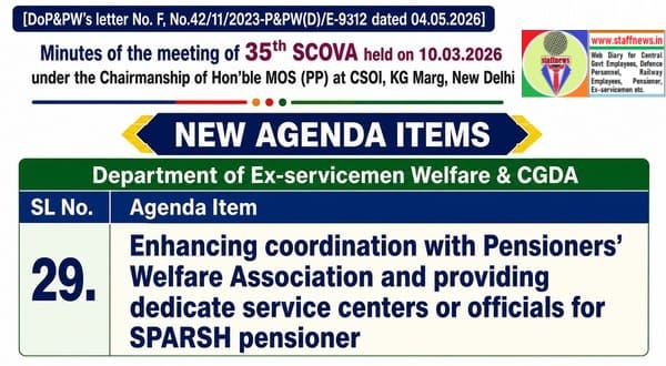 Providing dedicate service centers or officials for SPARSH pensioner: 35th SCOVA discussion Providing dedicate service centers or officials for SPARSH pensioner: 35th SCOVA discussion