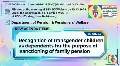 Recognition of transgender children as dependents for family pension: 35th SCOVA Discussion 1 recognition-of-transgender-children-as-dependents