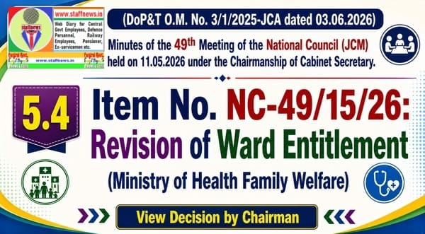 Revision of Ward Entitlement for the CGHS – Benefit for Pre-2017 Retirees: Agenda Item 49th NC (JCM) Meeting Revision of Ward Entitlement for the CGHS – Benefit for Pre-2017 Retirees: Agenda Item 49th NC (JCM) Meeting