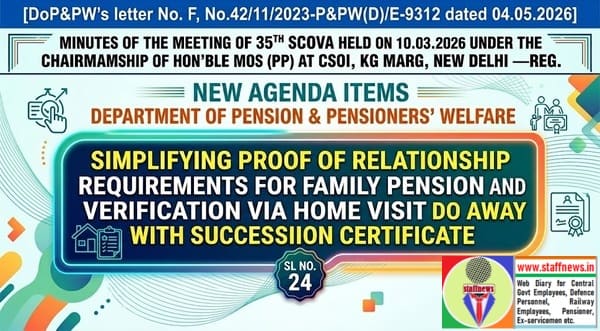 Simplifying proof of relationship requirements for family pension and verification: 35th SCOVA Discussion Simplifying proof of relationship requirements for family pension and verification: 35th SCOVA Discussion