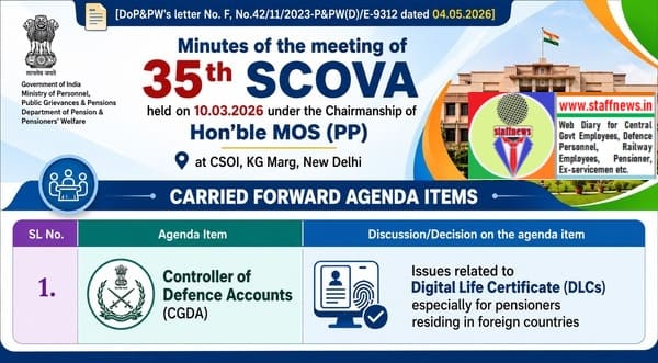 SPARSH – Digital Life Certificate (DLCs) for pensioners residing in foreign countries: 35th SCOVA discussion SPARSH – Digital Life Certificate (DLCs) for pensioners residing in foreign countries: 35th SCOVA discussion
