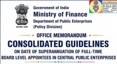 Date of superannuation of full-time Board level appointees in Central Public Enterprises - Consolidated guidelines by DPE 1 date-of-superannuation-of-full-time-board-level-appointees-in-cpses