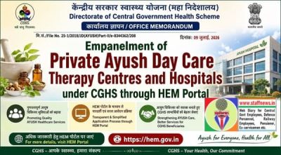 Empanelment of Private Ayush Day Care Therapy Centres and Hospitals under CGHS through HEM Portal 1 empanelment-of-private-ayush-hospitals-under-cghs-through-hem-portal