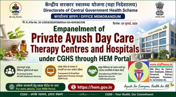 Empanelment of Private Ayush Day Care Therapy Centres and Hospitals under CGHS through HEM Portal Empanelment of Private Ayush Day Care Therapy Centres and Hospitals under CGHS through HEM Portal