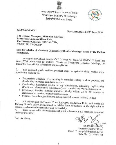 Guide on Conducting Effective Meetings - issued by the Cabinet Secretariat: Circulation by Railway Board 1 guide-on-conducting-effective-meetings-english