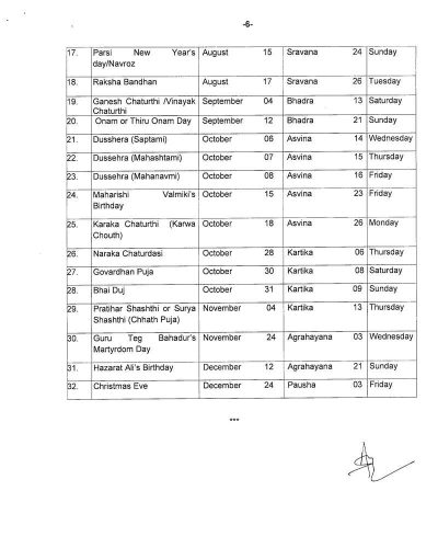 List of Restricted Holidays for the Year 2027 i.r.o. Central Government Offices located at Delhi/New Delhi: DoP&T Order 2 restricted-day-2027-page-2