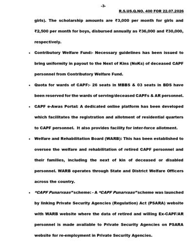 Measures taken for the welfare of CAPFs Personnel in last 3 years सीएपीएफ कार्मिकों के कल्याण के लिए पिछले तीन वर्षों में किए गए उपाय 3 welfare-of-capfs-personnel-eng-3