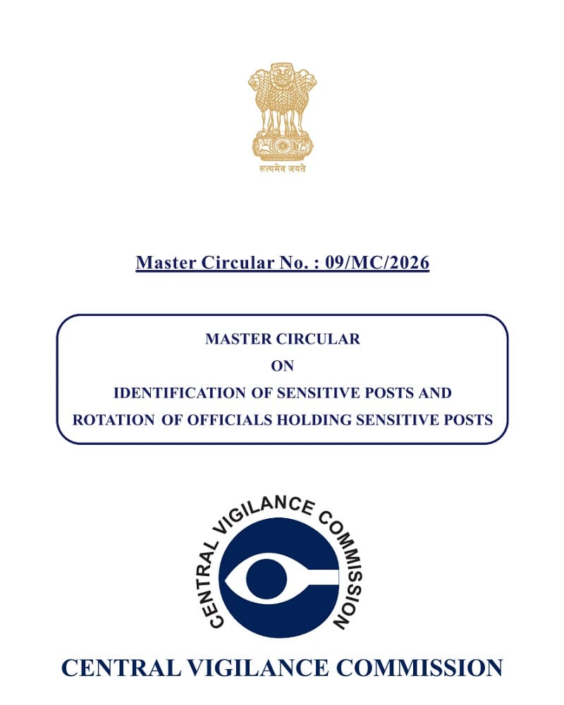 Identification of Sensitive Posts and Rotation of Officials Holding Sensitive Posts – CVC Master Circular No.: 09/MC/2026 Identification of Sensitive Posts and Rotation of Officials Holding Sensitive Posts – CVC Master Circular No.: 09/MC/2026