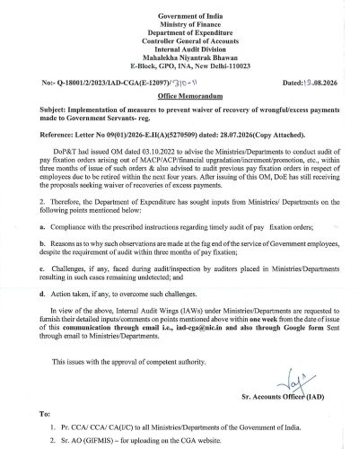 Implementation of measures to prevent waiver of recovery of wrongful/excess payments - DoE seeks Ministry Inputs: CGA Order 1 implementation-of-measures-to-prevent-waiver-of-recovery