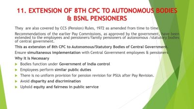 Presentation to the 8th Central Pay Commission by Bharat Pensioner's Samaj: Briefly highlighted Key Demands and expectations 13 presentation-to-the-8th-cpc-by-bps_page-0013