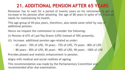 Presentation to the 8th Central Pay Commission by Bharat Pensioner's Samaj: Briefly highlighted Key Demands and expectations 23 presentation-to-the-8th-cpc-by-bps_page-0023