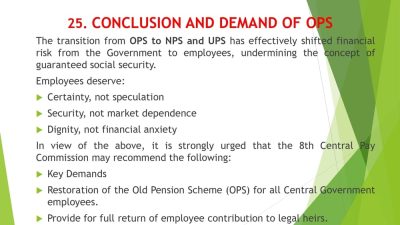 Presentation to the 8th Central Pay Commission by Bharat Pensioner's Samaj: Briefly highlighted Key Demands and expectations 27 presentation-to-the-8th-cpc-by-bps_page-0027
