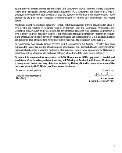 Restoration of PCO Allowance for SSEs upgraded to level-8 and level-9 (non-functional): IRTSA Memorandum 3 restoration-of-pco-allowance-for-sses-irtsa-memo-03