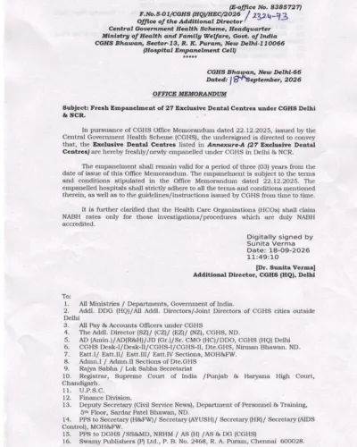 cghs-delhi-ncr-empanelment-of-27-dental-centres
