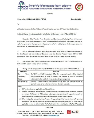 Charge structure applicable to PoPs for All Schemes under NPS and NPS Lite: PFRDA Circular 1 charge-structure-applicable-to-pops-under-nps-1