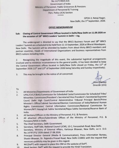 closing-of-central-government-offices-on-11-09-2026-in-delhi