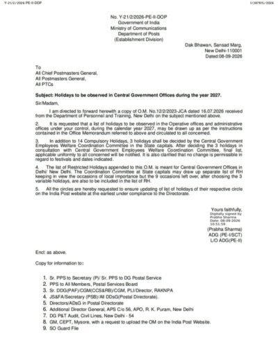 list-of-holidays-2027-in-central-govt-offices-in-states-dop